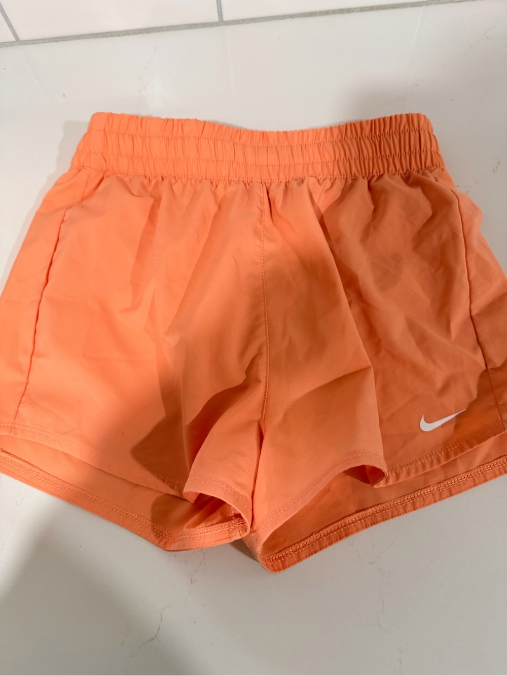 Nike Peach-Orange Girls' Athletic Shorts
